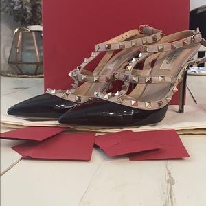 Valentino slingback rockstud pumps size 39 black